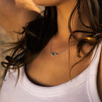 Elegant Topaz Cluster Silver Necklace - Zaria