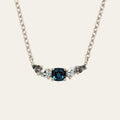 Elegant Topaz Cluster Silver Necklace - Zaria