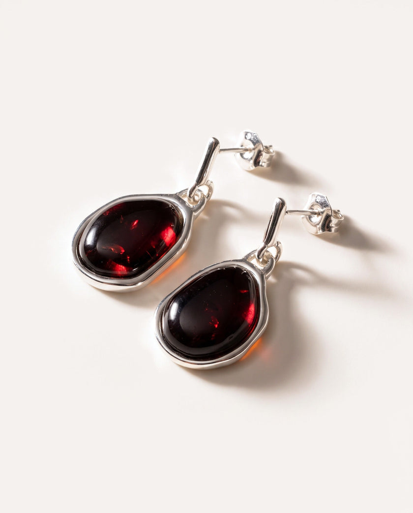 Cherry Amber ELEMENTS Drop Earrings