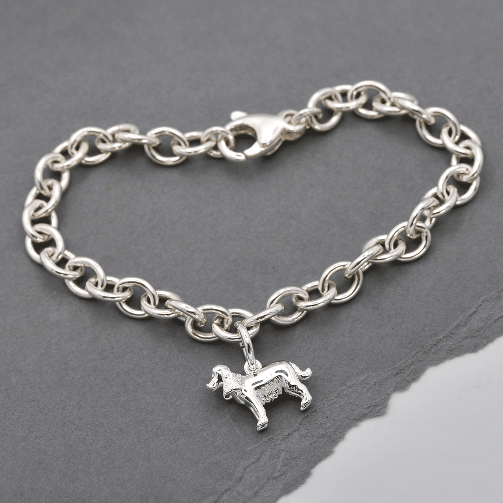 English Cocker Spaniel Silver Dog Charm