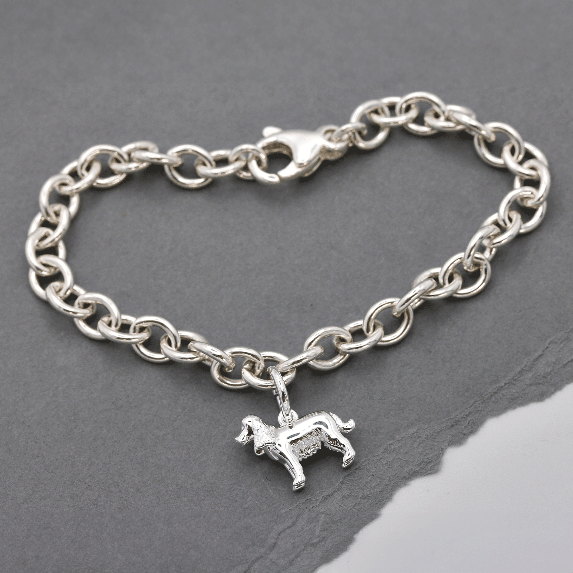 English Cocker Spaniel Silver Dog Charm
