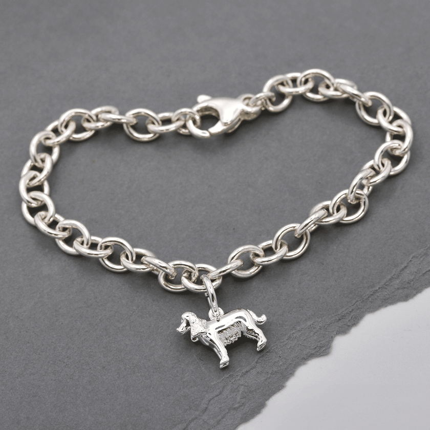 English Cocker Spaniel Silver Dog Charm