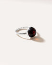 ESSENTIALS Cherry Red Amber Solitaire Ring
