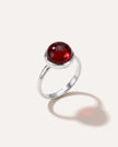 ESSENTIALS Cherry Red Amber Solitaire Ring