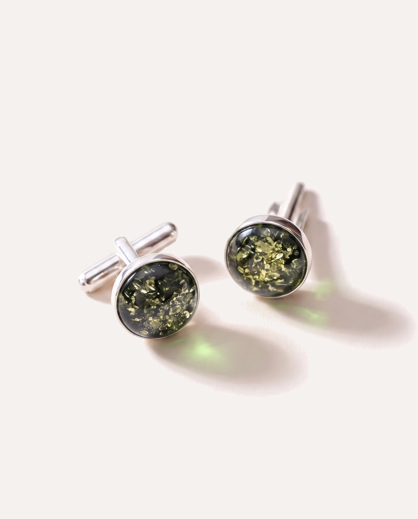 ESSENTIALS Green Amber Cufflinks