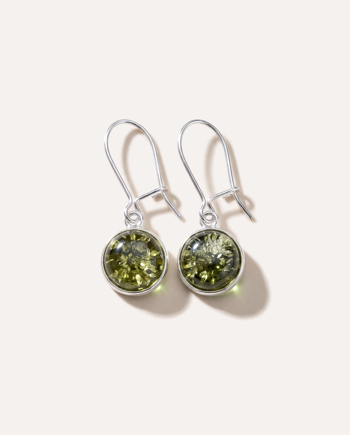 Orecchini a goccia ESSENTIALS ambra verde