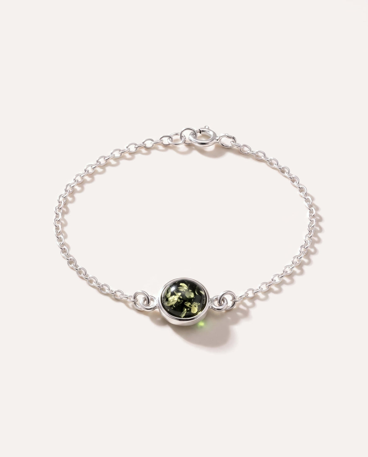 ESSENTIALS Green Amber Link Chain Bracelet
