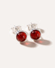 ESSENTIALS Mini Cherry Red Amber Stud Earrings
