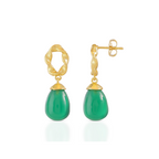 Moirai Twisted Loop Earrings Green Onyx