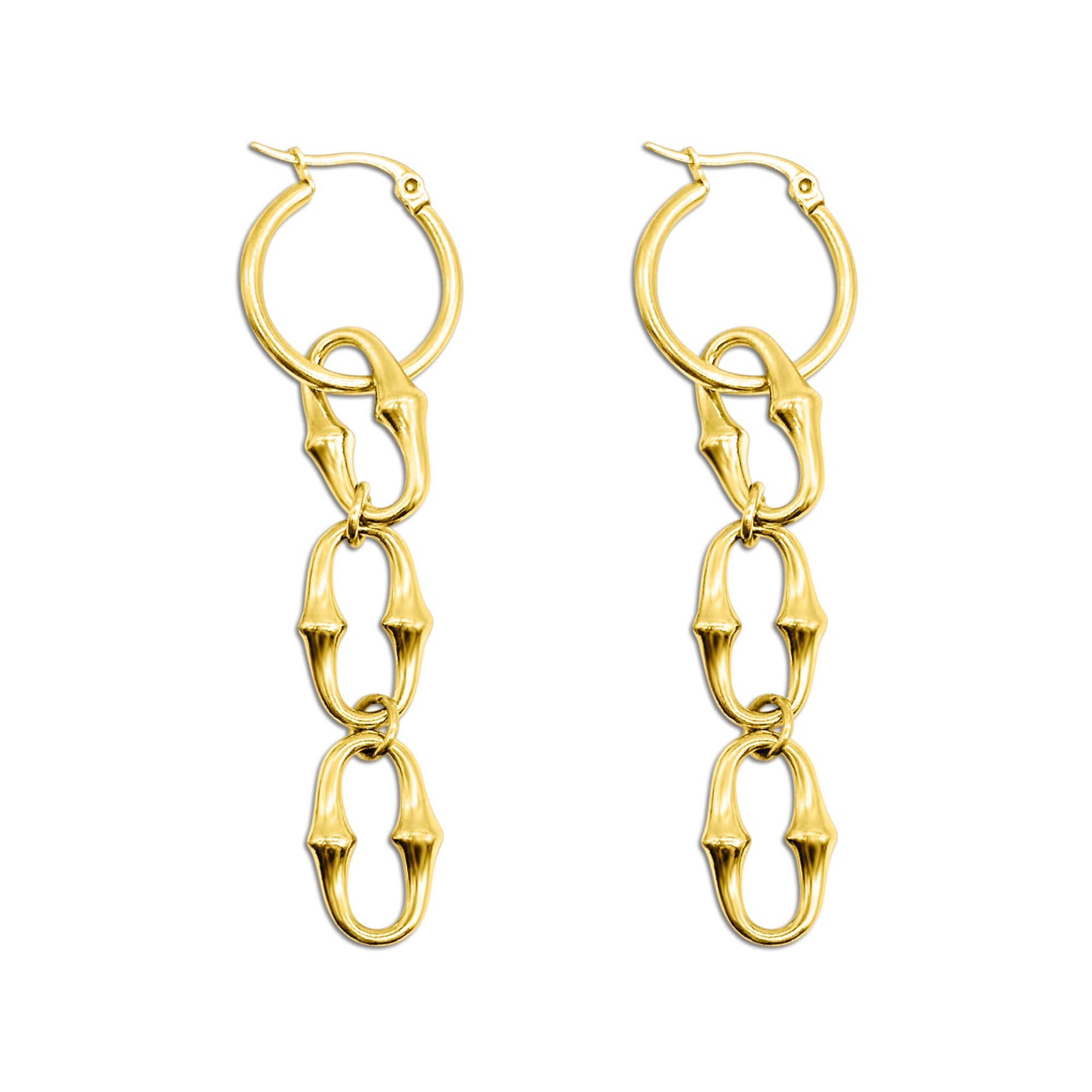 Gold Revenant Chain Hoop Earrings