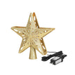 3D LED Christmas Tree Topper Star | Snowflake Projector | Glitter Silver & Gold | Rotating Light | Home Xmas Decoration | Michan Direct
