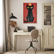 Edgy Black Cat Canvas