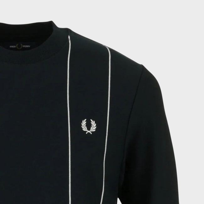 Sweat-shirt à rayures fines bleu marine