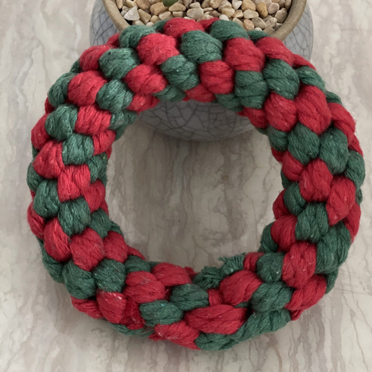 Handgestrickter Weihnachtsanzug Haustier-Zahnpflegestock