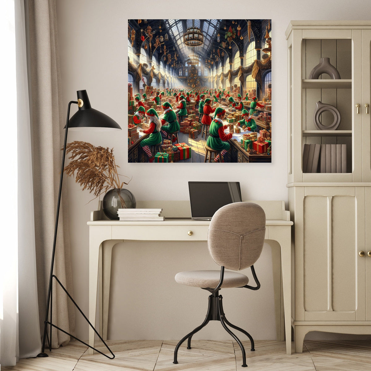 Elfin Joy Christmas Hall Canvas