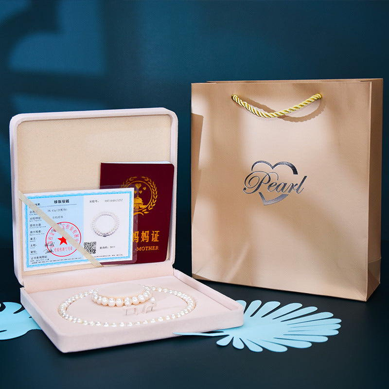 Neue Süßwasserperlenkette Geschenk