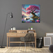 Tranquil Blossom Lake Canvas