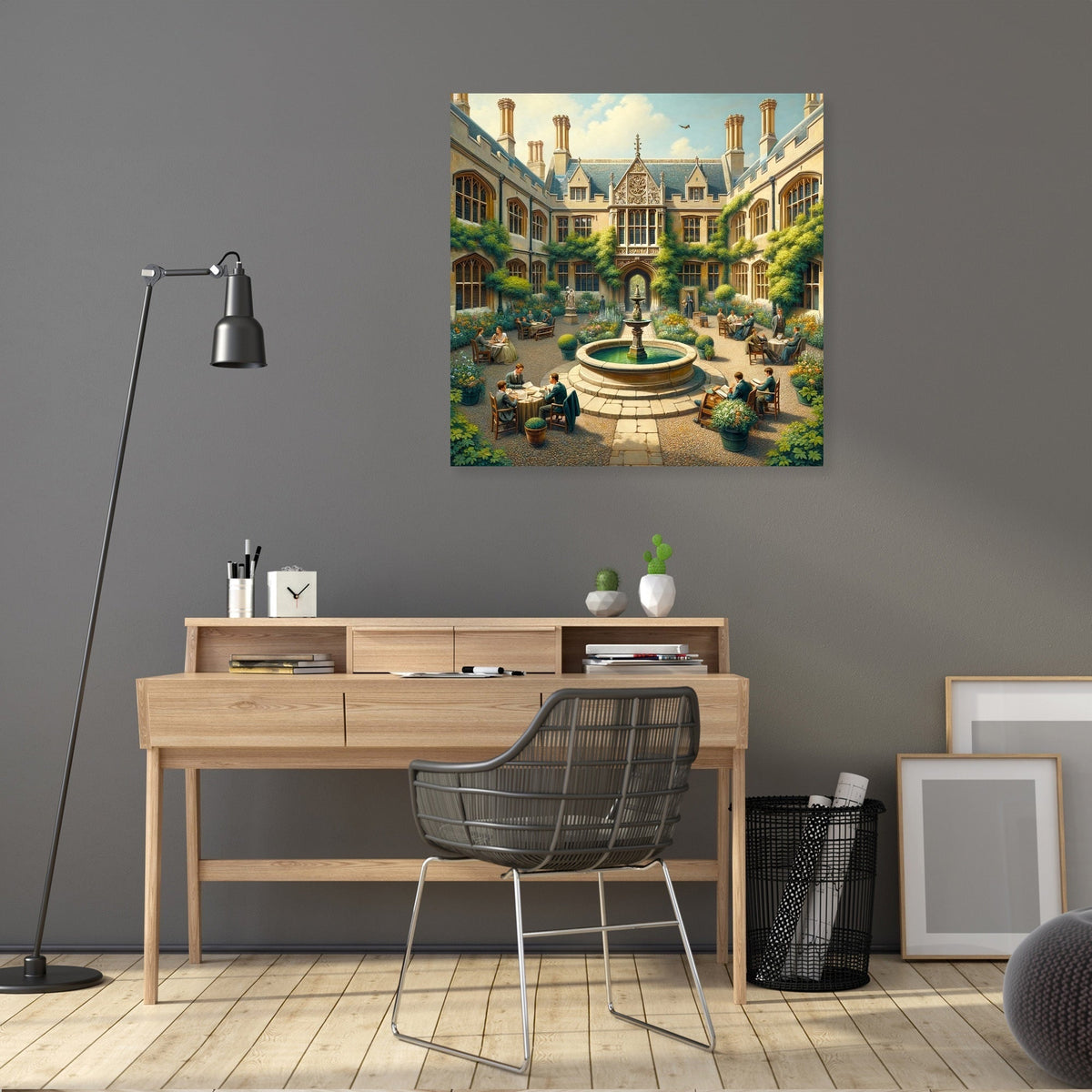Cambridge Courtyard Contemplation Canvas