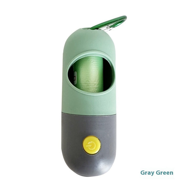 Dispensador de bolsas para excrementos de mascotas con luz LED para perros y gatos, recogedor de heces de perro, bolsas de residuos, dispensadores de bolsas, accesorios de limpieza para mascotas