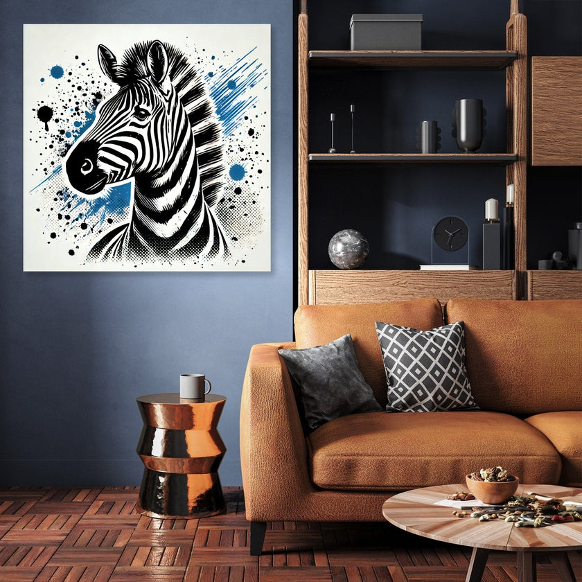 Splatter Zebra Canvas