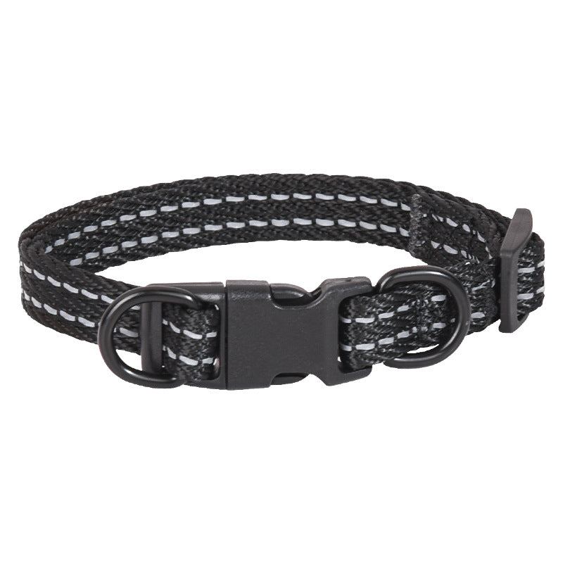 Collar Reflectante para Perro con Hebilla de Liberación Anillo Doble en D y Cincha