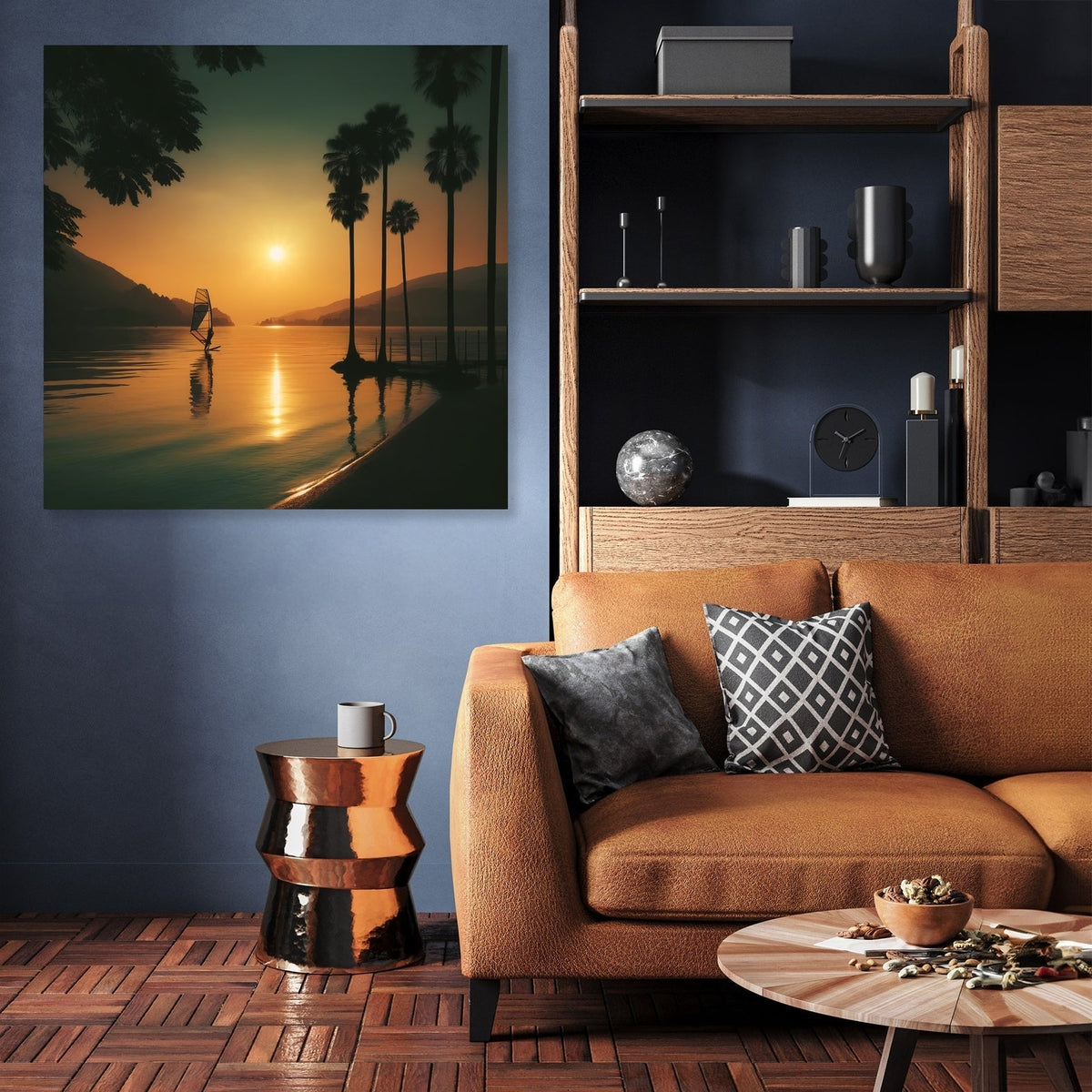 Lakeside Dusk Solitude Canvas