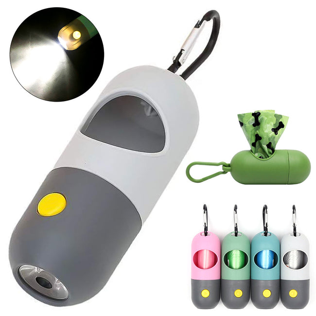 LED-Licht Hundekotbeutelspender für Hunde Katzen Hundekotaufsammlerbeutel Müllbeutelhalter Spender Haustier-Reinigungszubehör