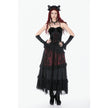 Dark in Love Gothic Black & Red Velvet Lace Corset
