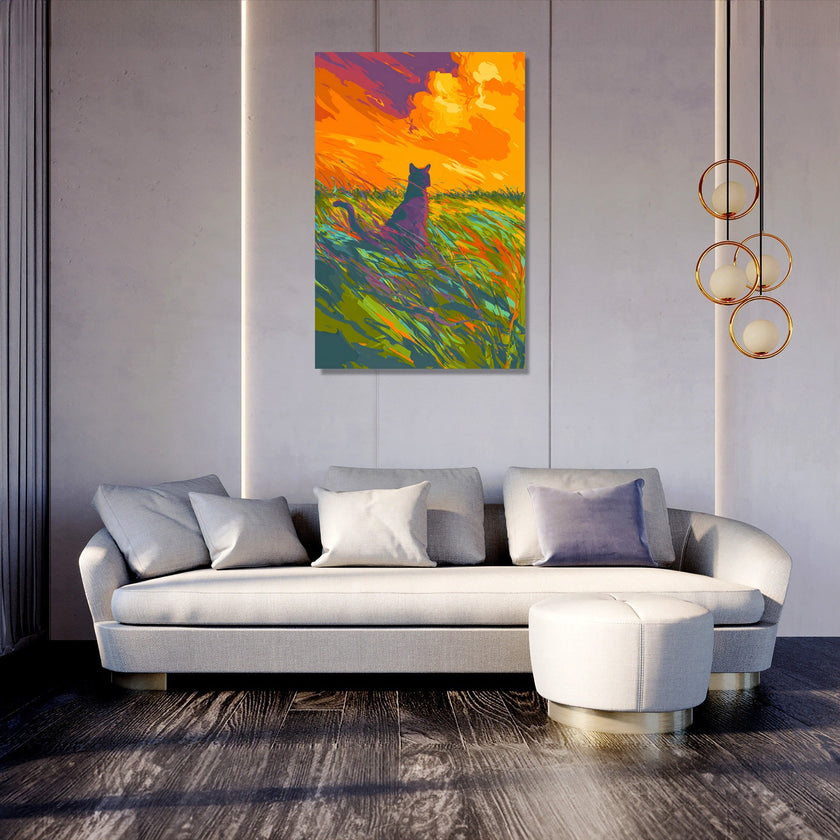 Violet Cat Wilderness Canvas