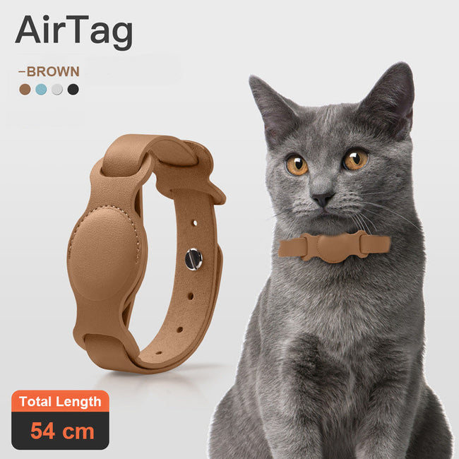 Anti-Verlust-Gerät Katze und Hund Haustierhalsband Kette Lederhülle