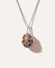 Fabergé Inspired Amber Egg Locket Necklace