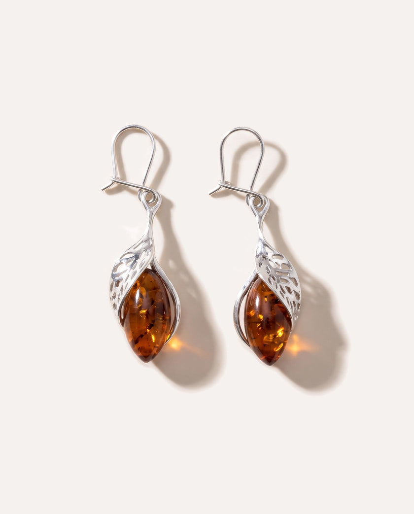 Chique Oorbellen Cognackleurig Amber