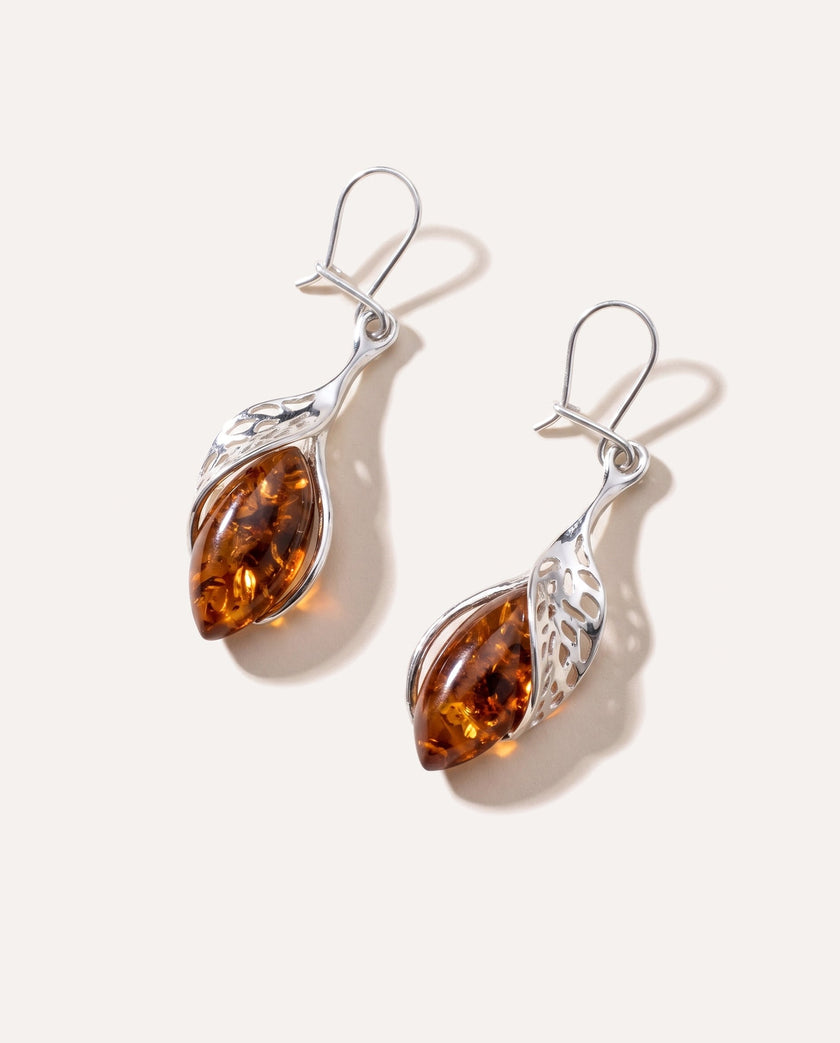 Chique Oorbellen Cognackleurig Amber