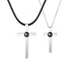 Collar cruzado de acero de titanio para parejas, colgante de proyección 520, regalo de San Valentín para novio