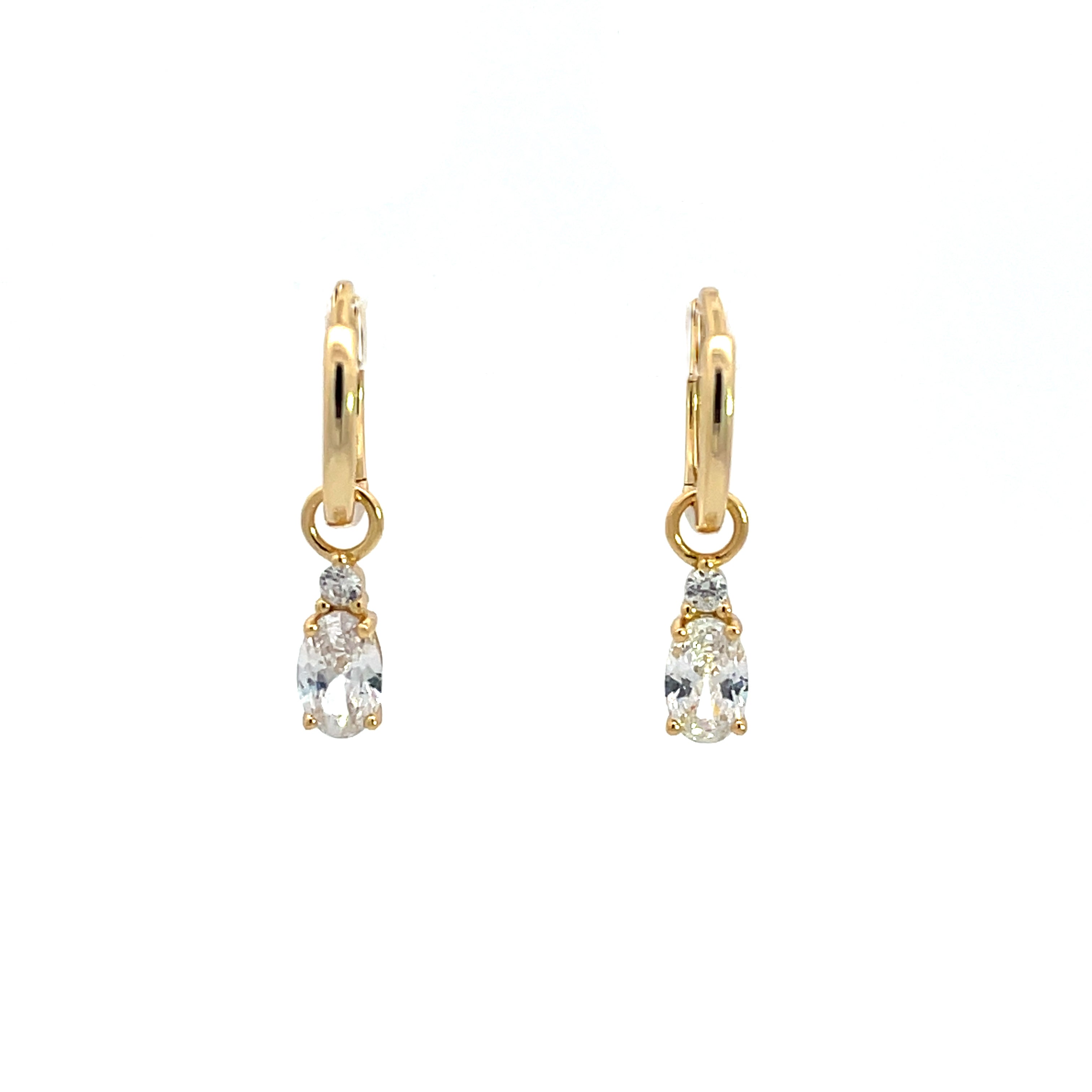 A CHRISTMAS JOURNEY BABY OVAL EARRINGS GOLD