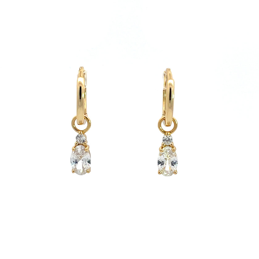 A CHRISTMAS JOURNEY BABY OVAL EARRINGS GOLD