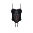 Dark in Love Gothic Black & Red Velvet Lace Corset