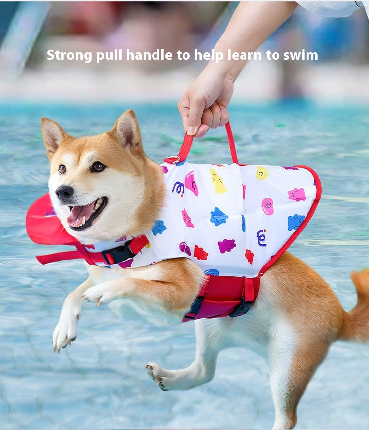 Dog For Swimming Only Cartoon Full Printed Cute Small Animal Traction Pet Life Vest
