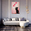 Valentine’s Black Cat Balloon Canvas