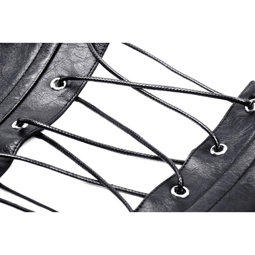 Dark in Love Elvira Faux Leather Layered Goth Waist Belt