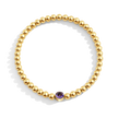 Gold Beaded Bubble Birthstone Bracelet