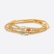 Pulsera de cuentas doradas con piedra natal