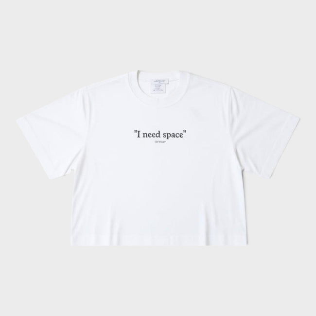 Thick Need Space Crop Tee White