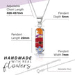 Mixed Flower & Poppy Oval Pendant Necklace