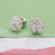 Rose Flower Silver Stud Earrings