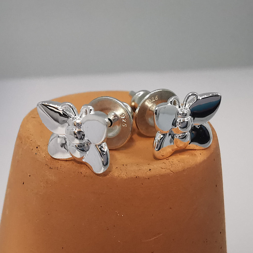 Flutterby' Silver Stud Earrings