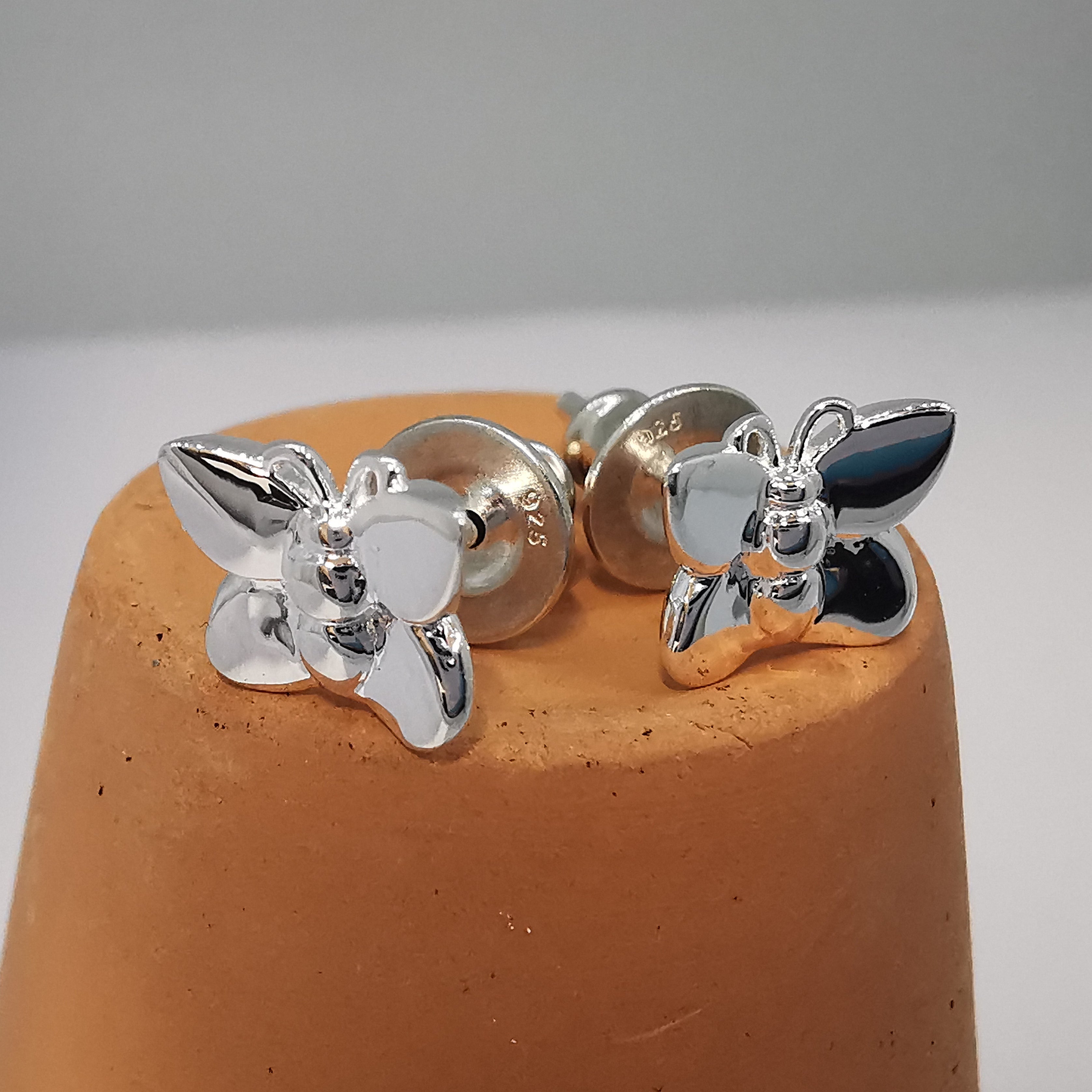 Flutterby' Silver Stud Earrings