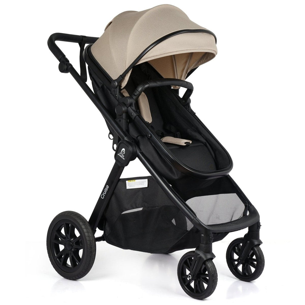 For Your Little One Cruise 3 In 1 Travel System With i-Size Car Seat - Dune Beige (Free Cupholder And Seat Liner Included!)
