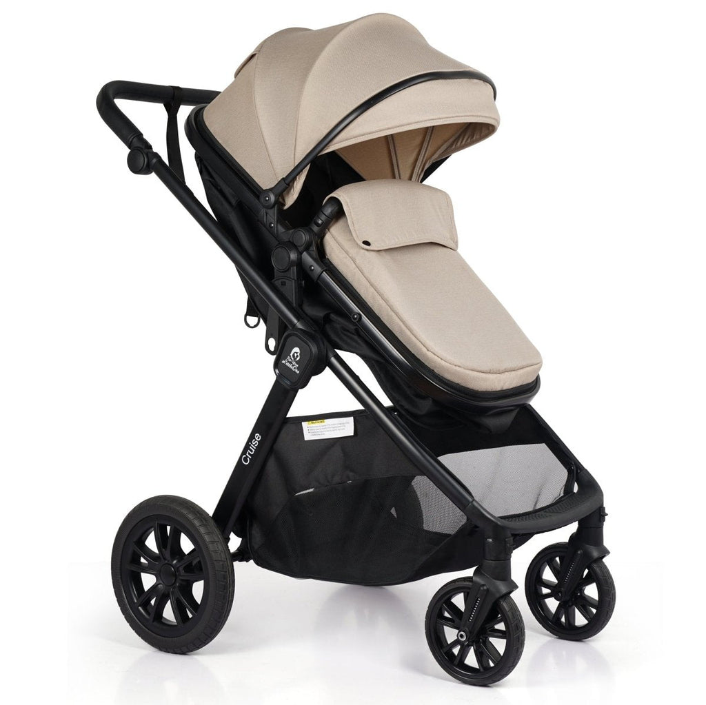 For Your Little One Cruise 3 In 1 Travel System With i-Size Car Seat - Dune Beige (Free Cupholder And Seat Liner Included!)