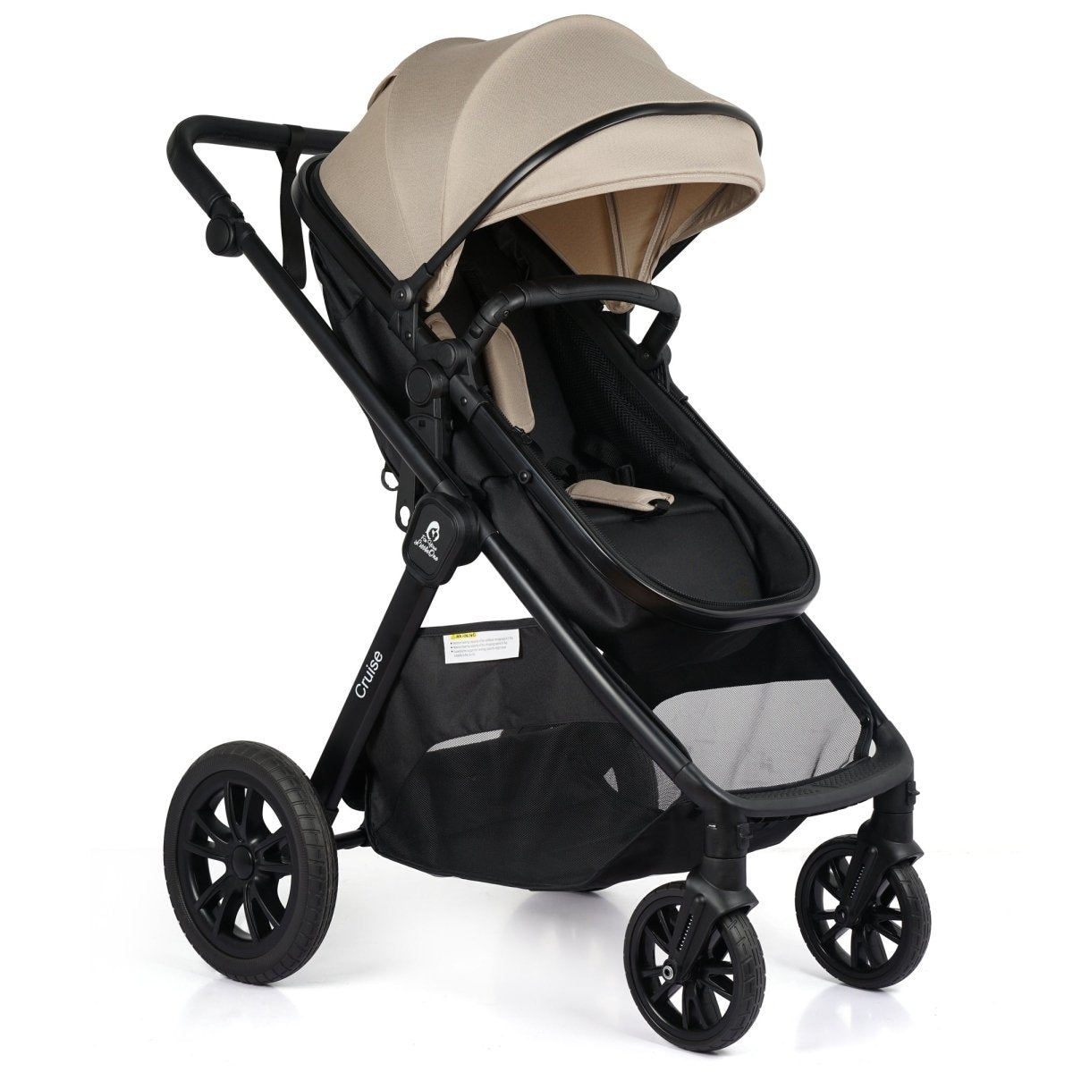 For Your Little One Cruise 3 In 1 Travel System With i-Size Car Seat - Dune Beige (Free Cupholder And Seat Liner Included!)